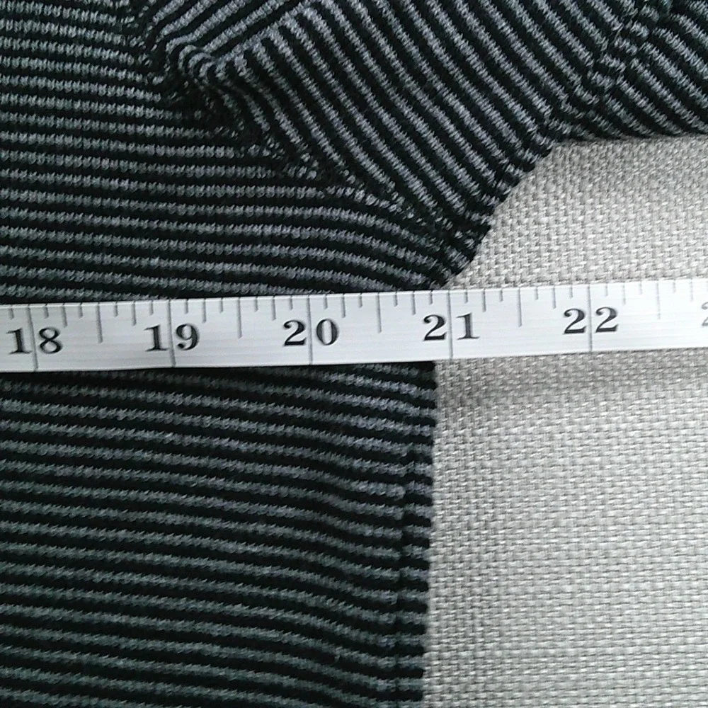 Banana Republic Henley Shirt Men's L Black Gray Striped Long Sleeve Cotton NEW